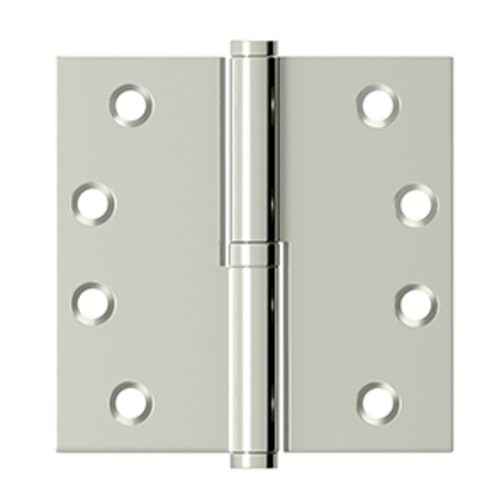 Deltana 4" x 4" Solid Brass Lift-Off Hinge (Sold Individually) In Polished Nickel