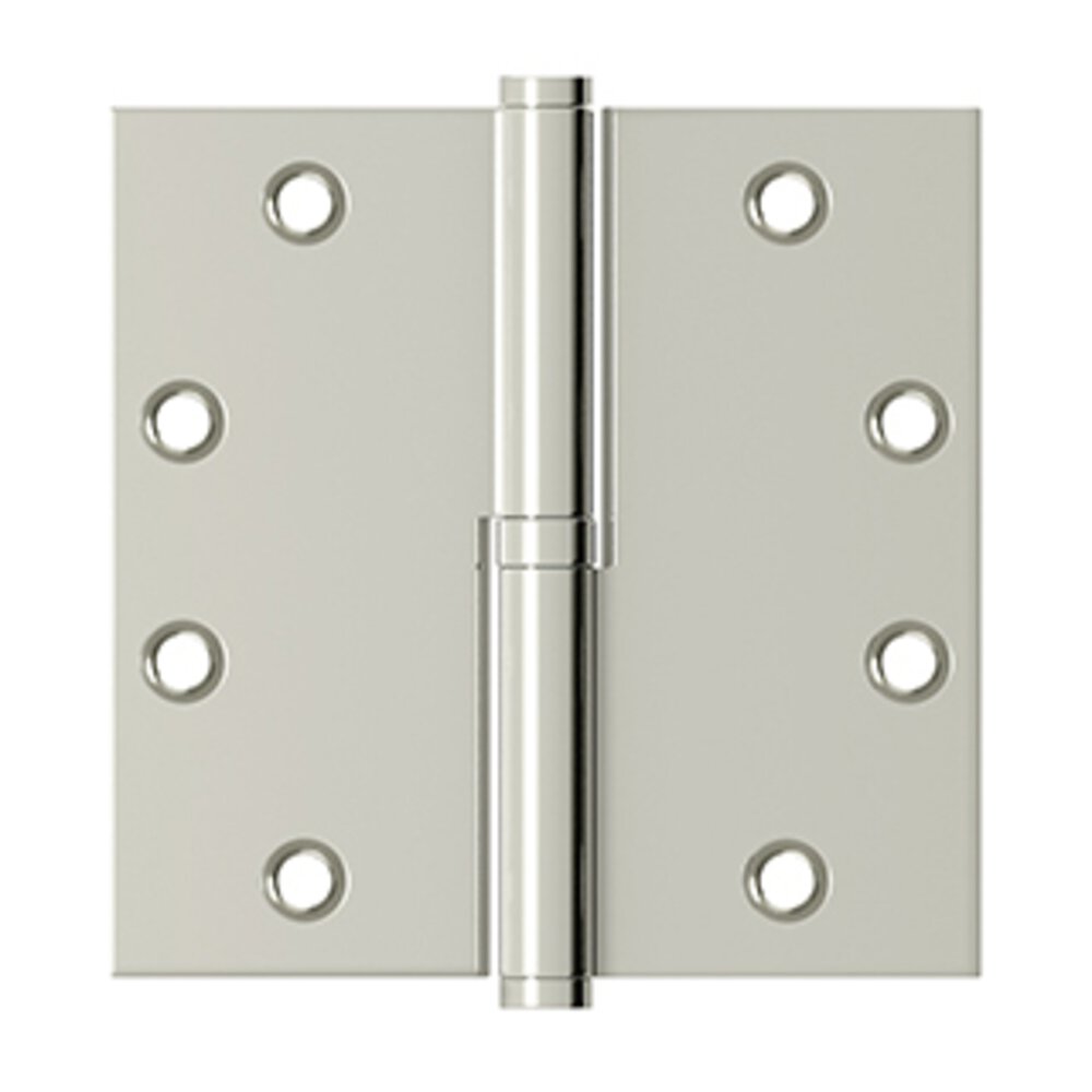 Deltana 4.5" x 4.5" Solid Brass Lift-Off Hinge (Sold Individually) In Polished Nickel