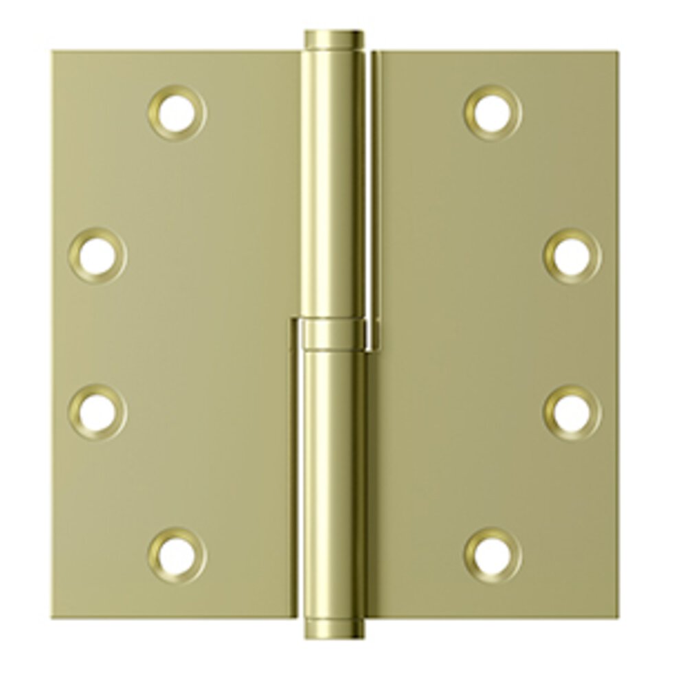 Deltana 4.5" x 4.5" Solid Brass Lift-Off Hinge (Sold Individually) In Unlacquered Brass