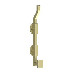 Deltana Solid Brass 10" Modern Offset Surface Bolt in Unlacquered Brass