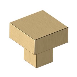 Deltana 1 1/4" Modern Square Knob in Brushed Brass