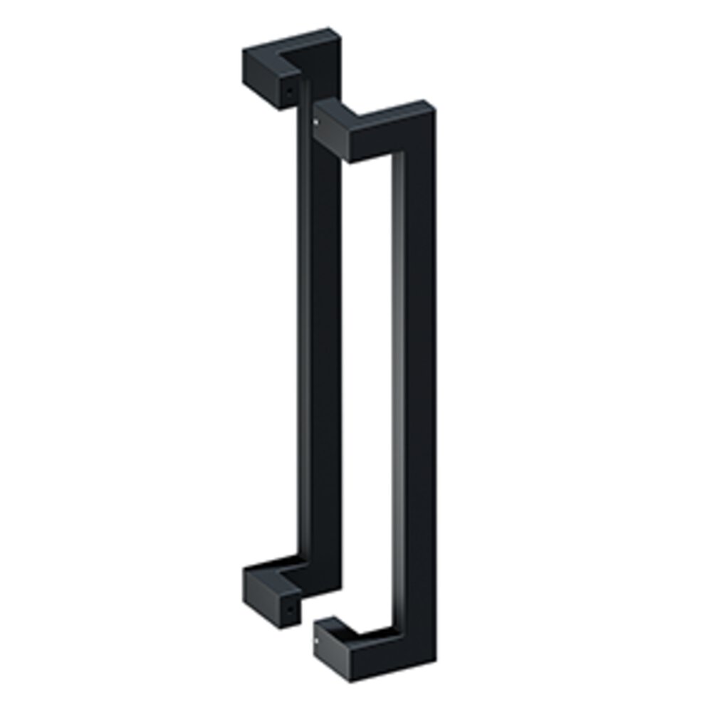 Deltana 22-1/2" Centers Back To Back Modern Offset Pull in Paint Black