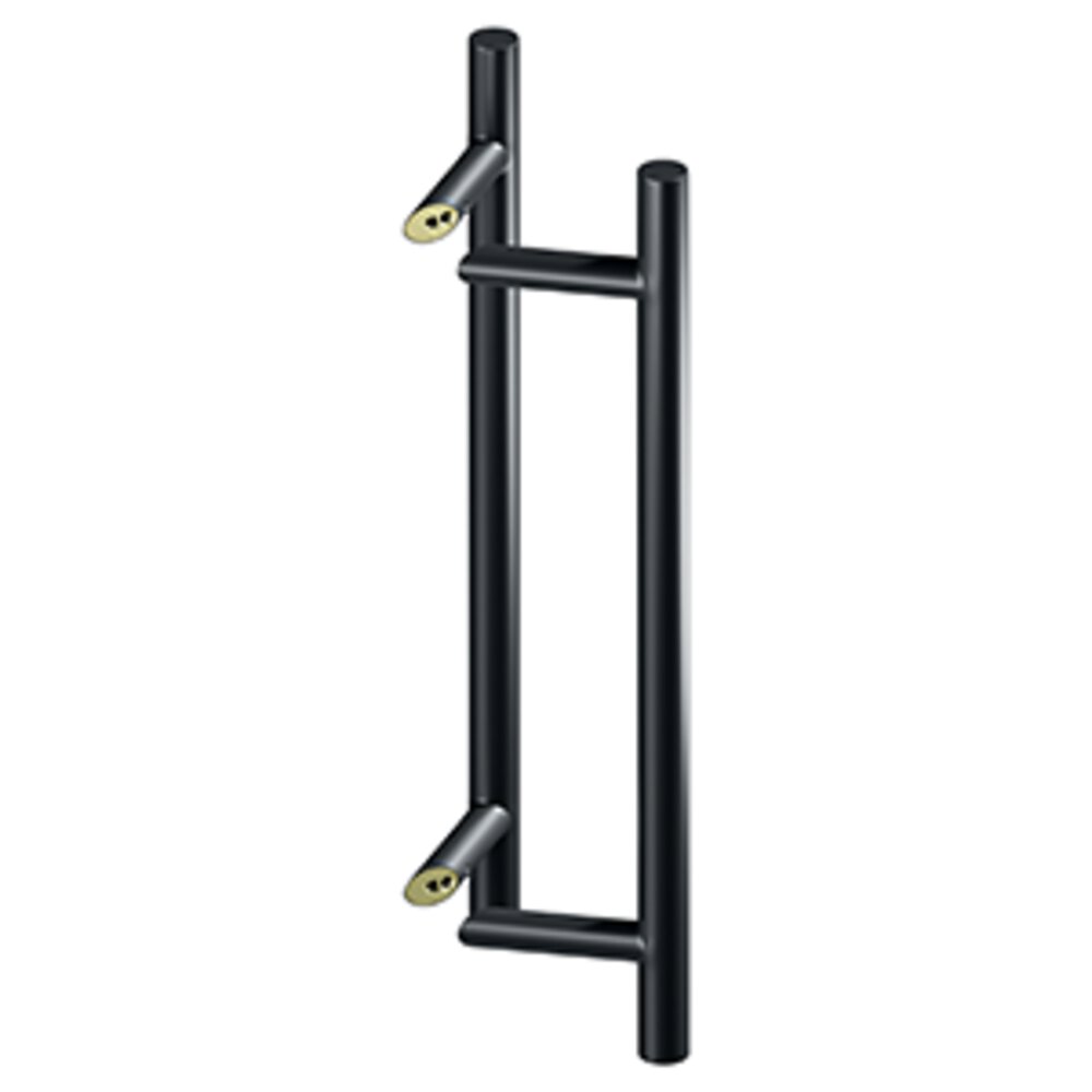 Deltana 18" Centers Back To Back Round Offset Pull in Paint Black