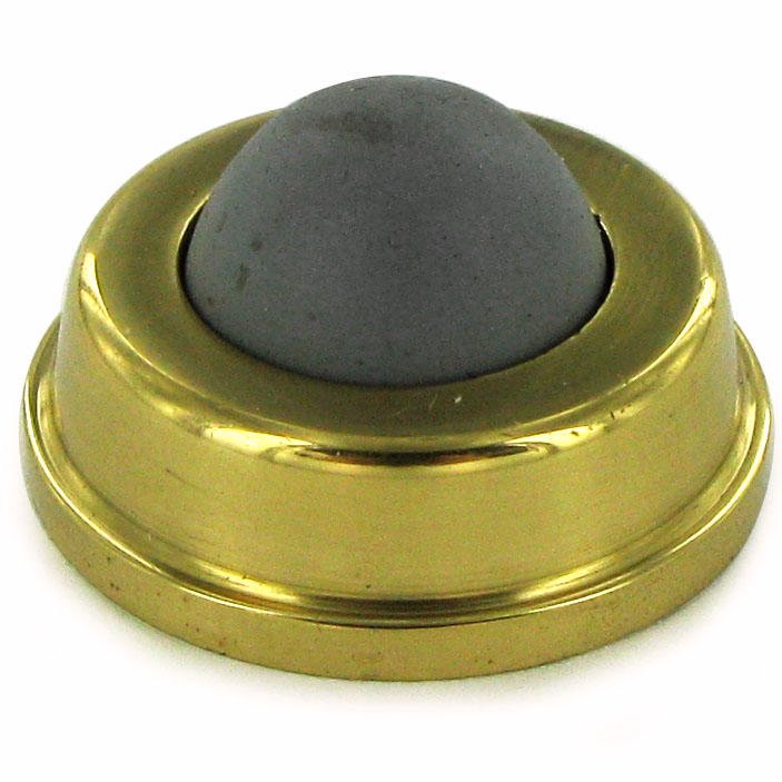 Deltana Solid Brass 1" Diameter Flush Bumper in Polished Brass