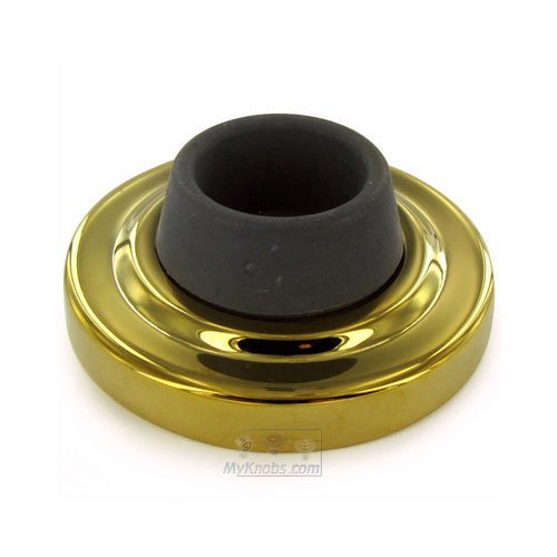 Deltana Solid Brass 2 3/8" Diameter Concave Flush Bumper in PVD Brass