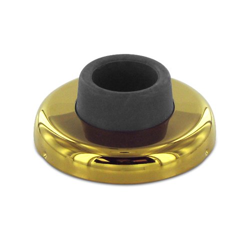 Deltana Solid Brass 2 1/2" Diameter Wall Mounted Concave Flush Bumper in PVD Brass