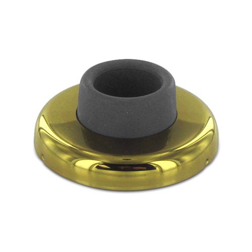 Deltana Solid Brass 2 1/2" Diameter Wall Mounted Concave Flush Bumper in Polished Brass
