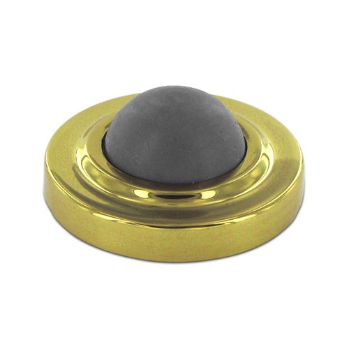 Deltana Solid Brass 2 3/8" Diameter Convex Flush Mounted Bumper in Polished Brass