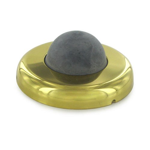 Deltana Solid Brass 2 1/2" Diameter Wall Mounted Convex Flush Bumper in Polished Brass