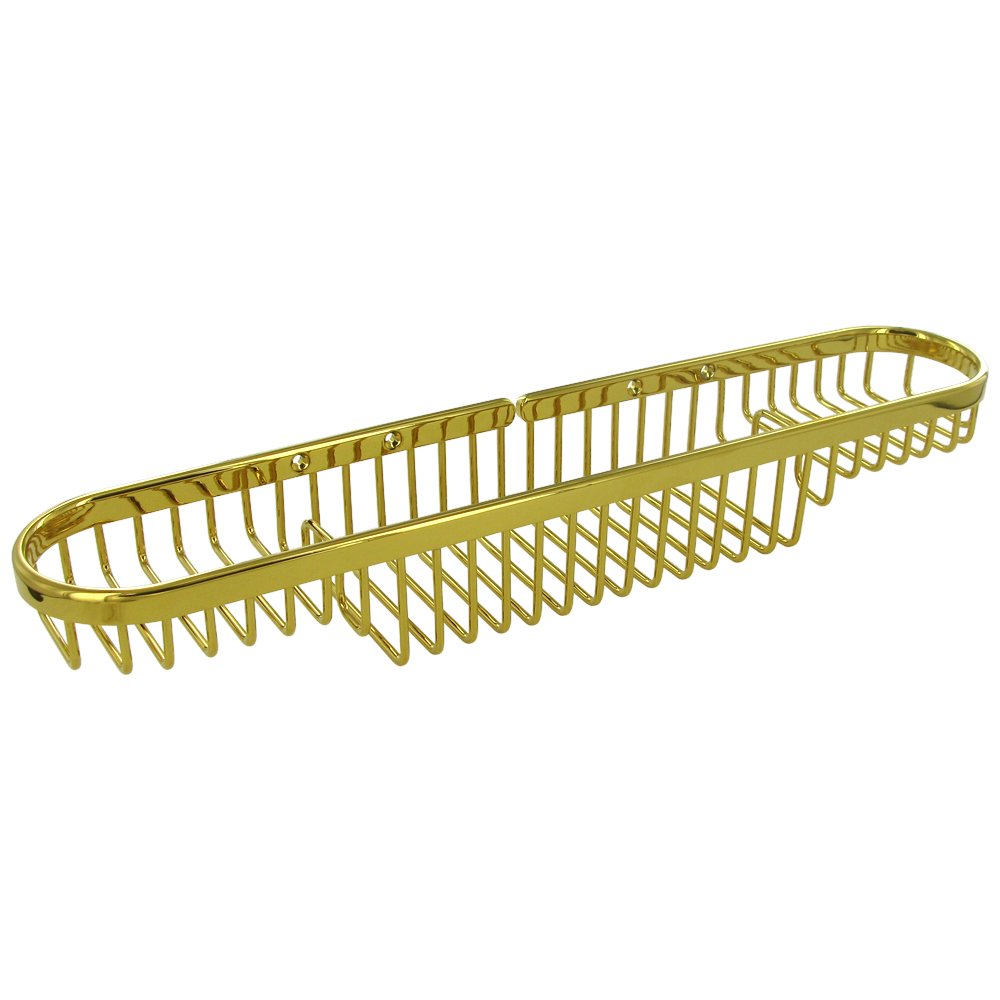 Deltana Solid Brass 18" Rectangular Combination Wire Basket in PVD Brass