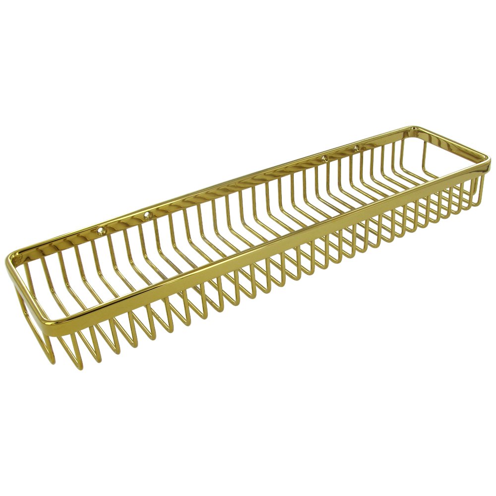 Deltana Solid Brass 18" Rectangular Wire Basket in PVD Brass