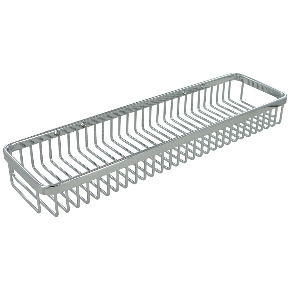 Deltana Solid Brass 18" Rectangular Wire Basket in Polished Chrome