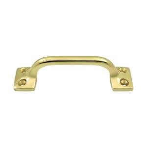Deltana Solid Brass 3 1/2" Centers Front Mounted Handle in Unlacquered Brass