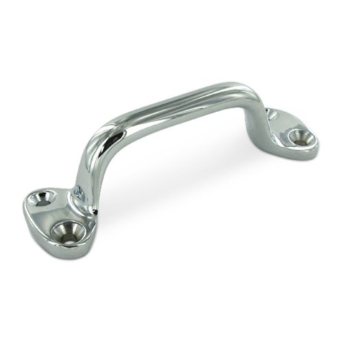 Deltana Solid Brass 5" Centers Front Mounted Handle in Polished Chrome