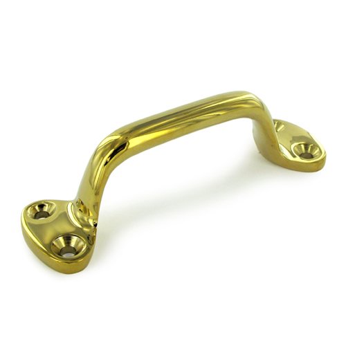 Deltana Solid Brass 5" Centers Front Mounted Handle in Polished Brass