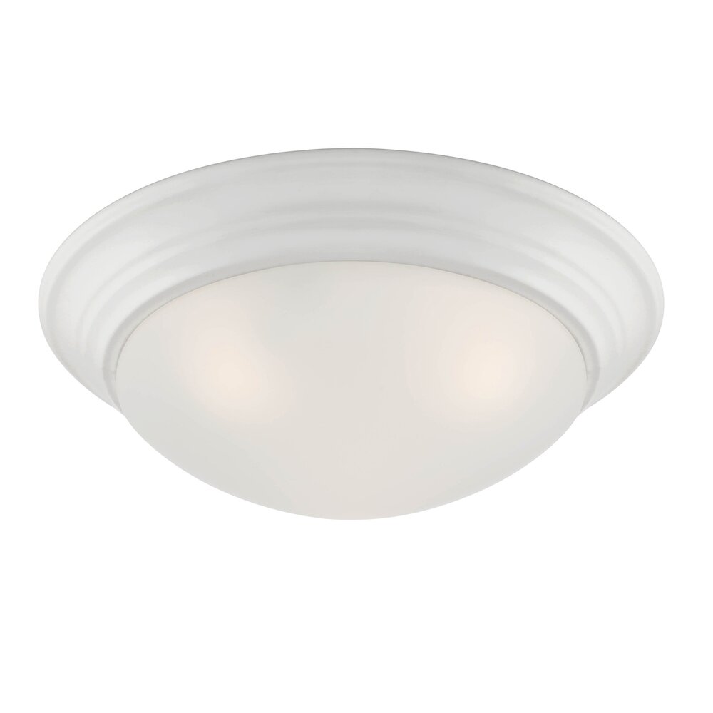 Designers Fountain 3 Light Flush Mount in Matte White with Etched Glass 