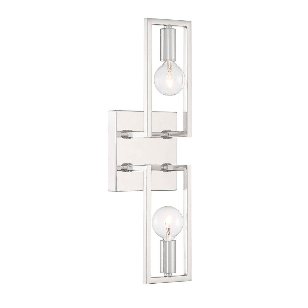 Designers Fountain 2 Light Wall Sconce in Polished Nickel