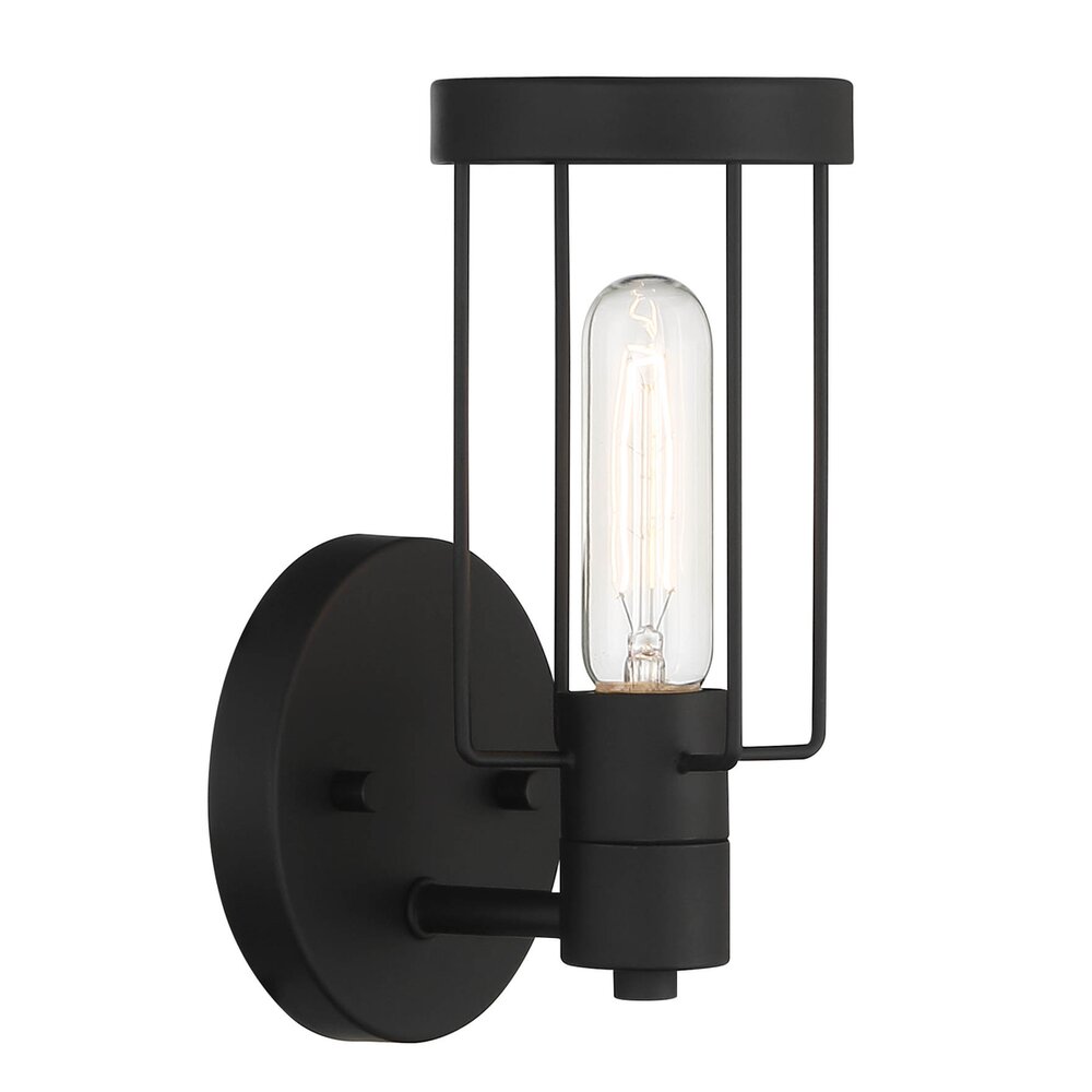 Designers Fountain 1 Light Wall Sconce in Matte Black