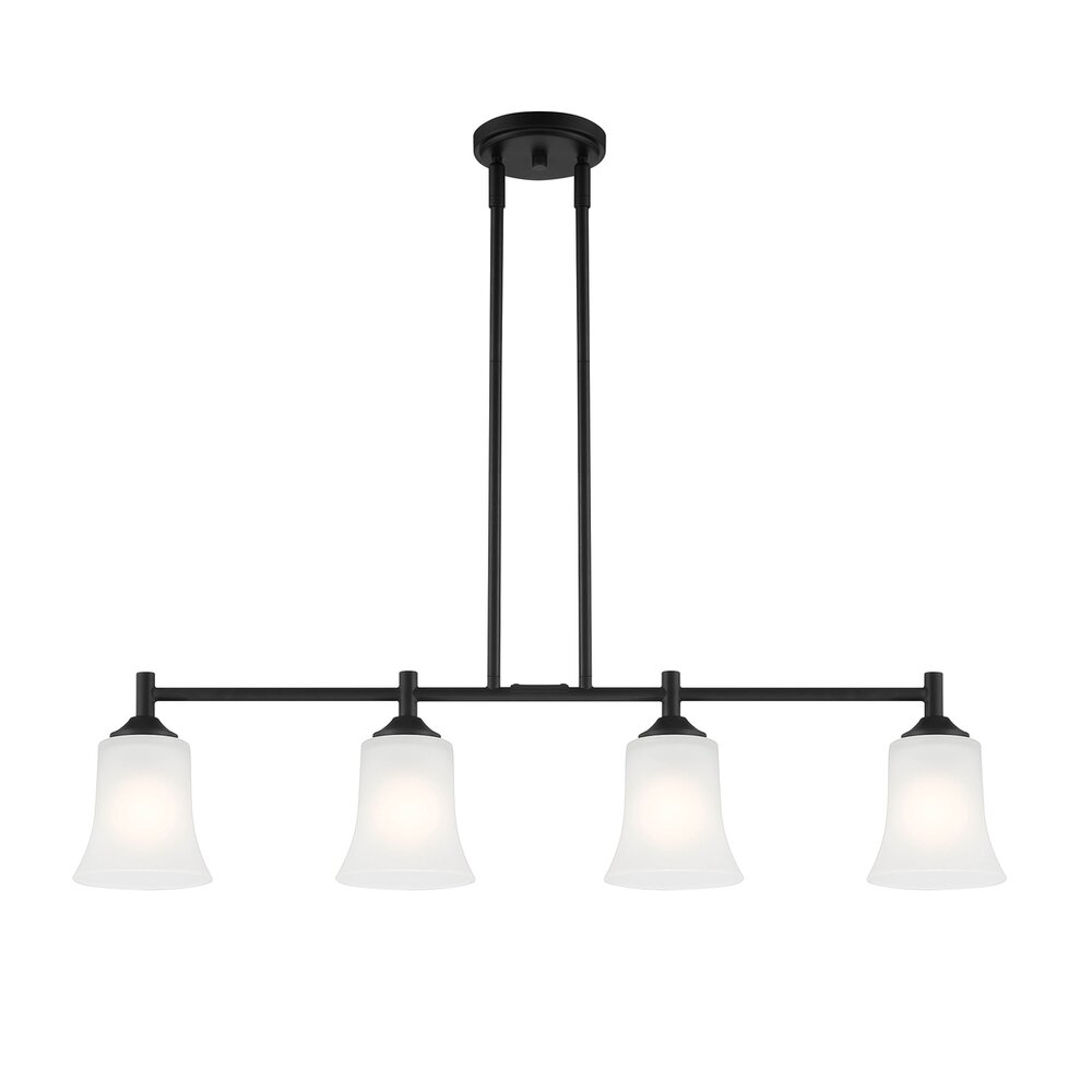 Designers Fountain 4 Light Island in Matte Black with Frosted Glass 