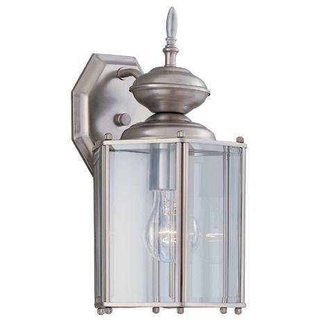 Designers Fountain Exterior Wall Lantern in Pewter with Clear