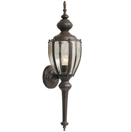 Designers Fountain Exterior Wall Lantern in Rust patina with Clear