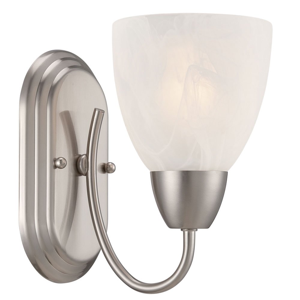 Designers Fountain Wall Sconce in Brushed Nickel with Alabaster