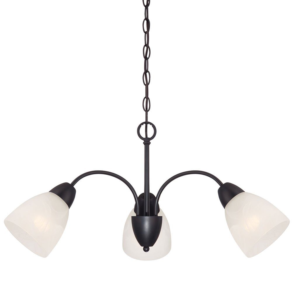 Designers Fountain 3 Light Chandelier in Oil Rubbed Bronze with Alabaster