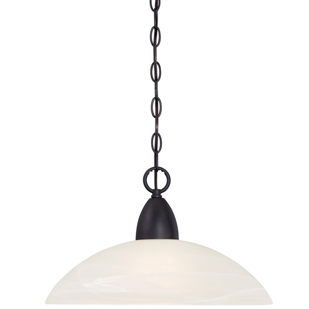 Designers Fountain Down Pendant in Oil Rubbed Bronze with Alabaster