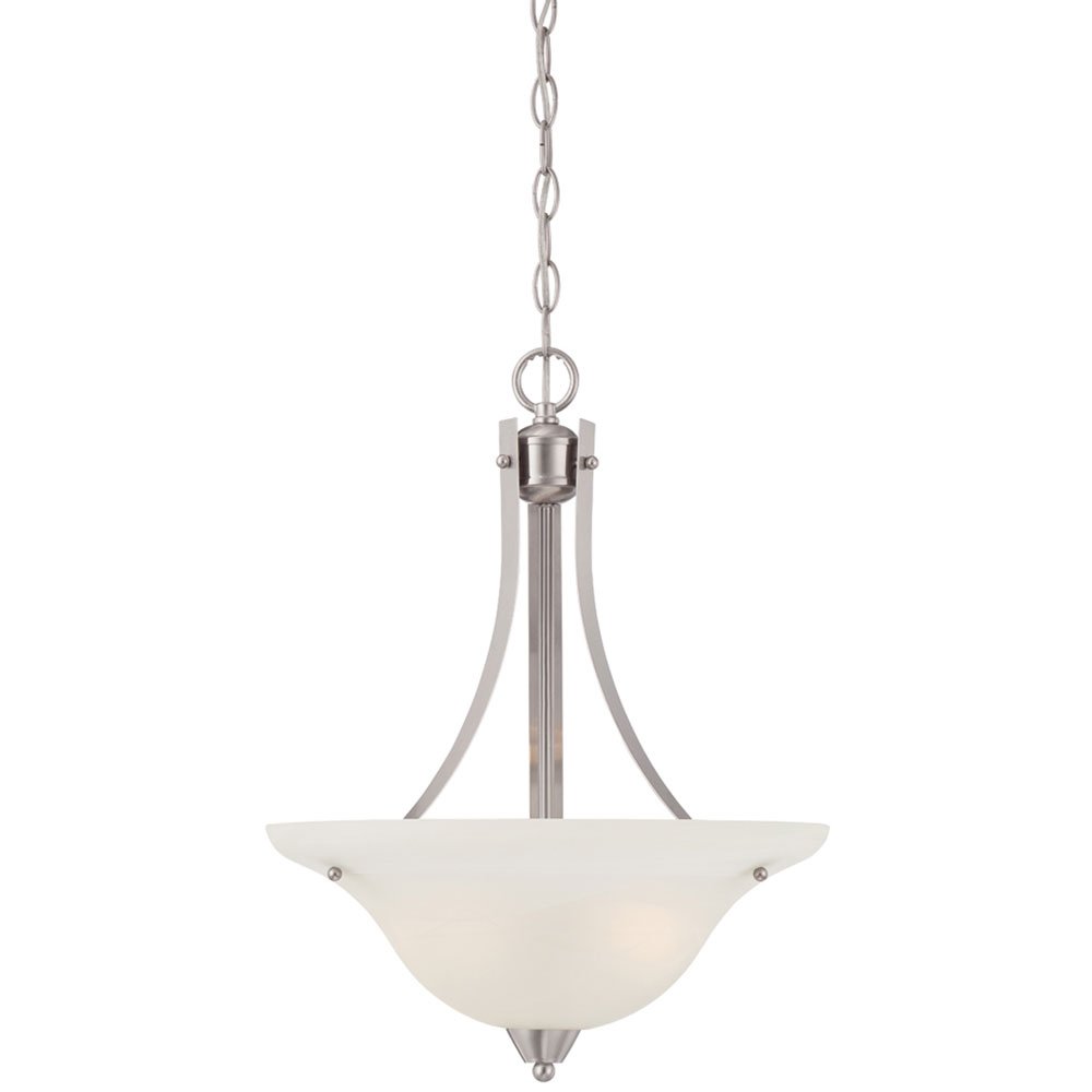 Designers Fountain Inverted Pendant in Brushed Nickel with Alabaster