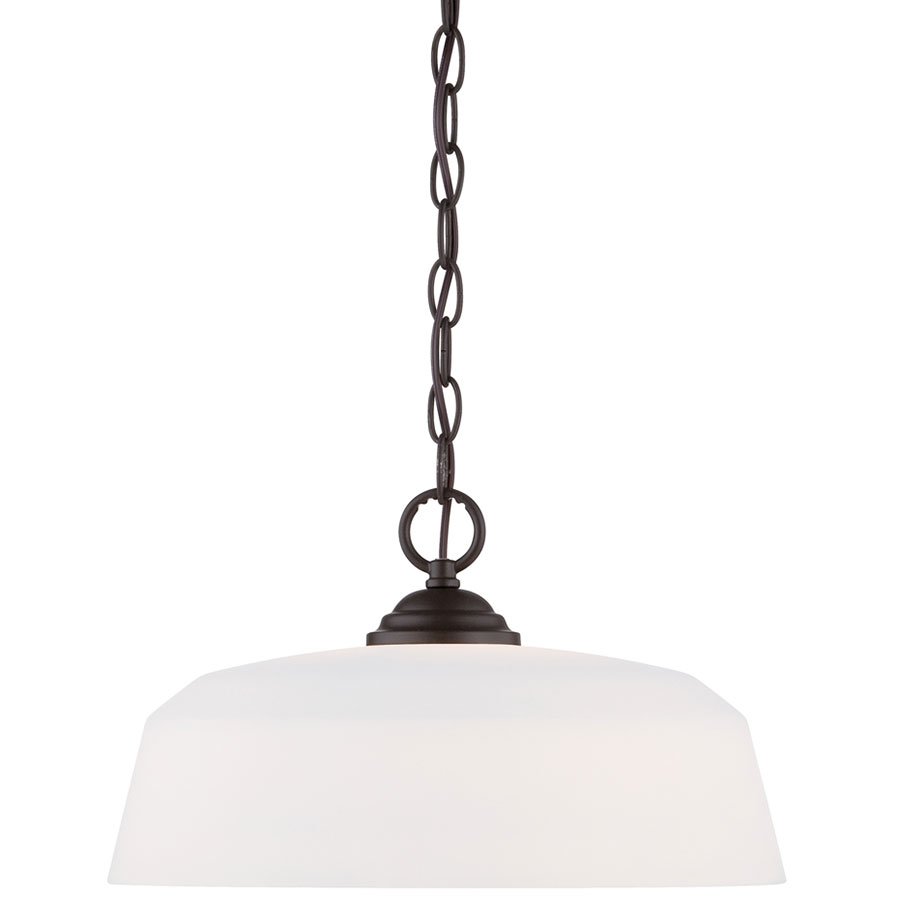 Designers Fountain Down Pendant in Oil Rubbed Bronze with White Opal