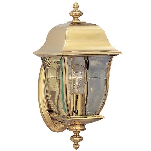 Designers Fountain Exterior Wall Lantern in Polished Brass PVD finish with Clear