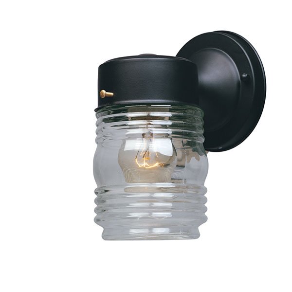 Designers Fountain 4" Jelly Jar Lantern in Black with Clear
