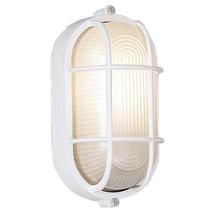 Designers Fountain Exterior Bulkhead/Bullet in White with Ribbed Frosted
