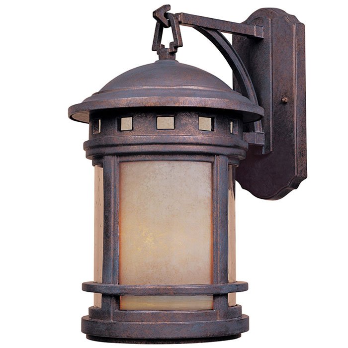 Designers Fountain 11" Wall Lantern in Mediterranean Patina with Amber