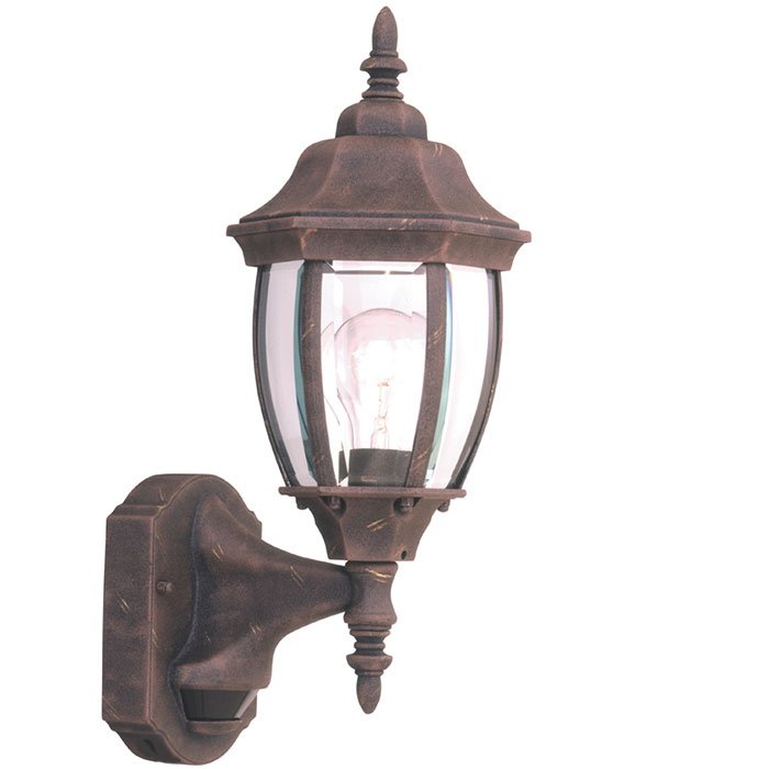 Designers Fountain 6" Wall Lantern - Motion Detector in Autumn Gold with Clear