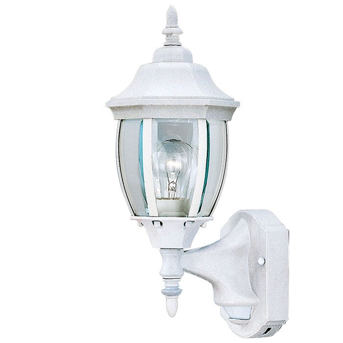 Designers Fountain 6" Wall Lantern - Motion Detector in White with Clear