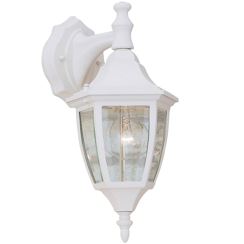 Designers Fountain 7" Wall Lantern in White with Clear