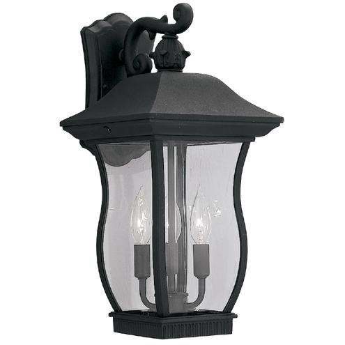 Designers Fountain Exterior Wall Lantern in Black with Clear