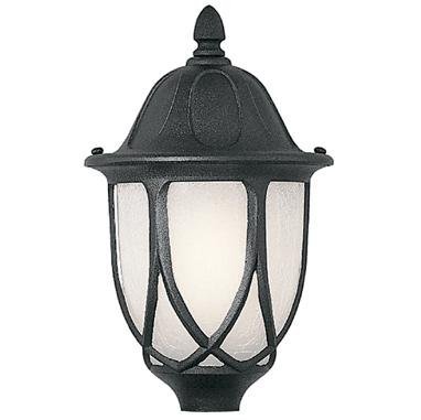 Designers Fountain Exterior Post Lantern in Black with Satin Crackled