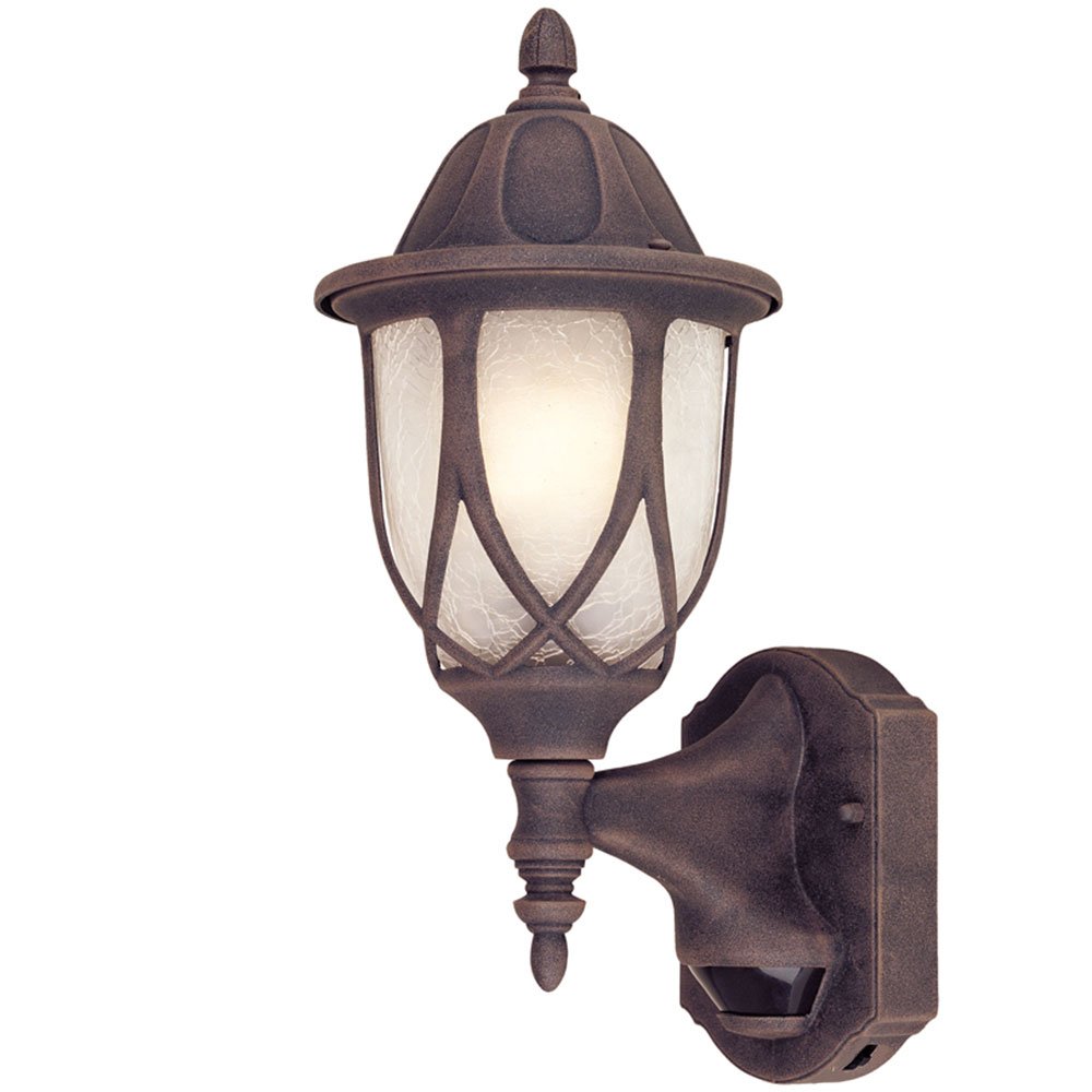 Designers Fountain 6" Wall Lantern - Motion Detector in Autumn Gold with Satin Crackled