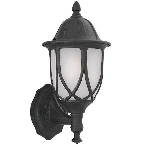 Designers Fountain Exterior Wall Lantern in Black with Satin Crackled