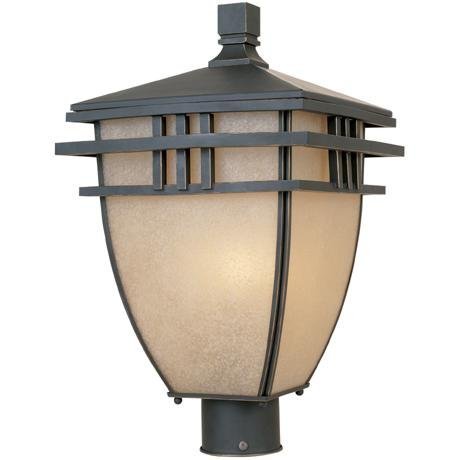 Designers Fountain Exterior Post Lantern in Aged Bronze Patina with Ochere