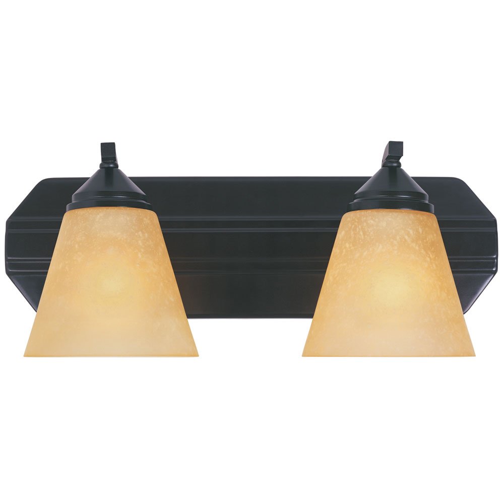 Designers Fountain 2 Light Bath Bar in Oil Rubbed Bronze with Goldenrod