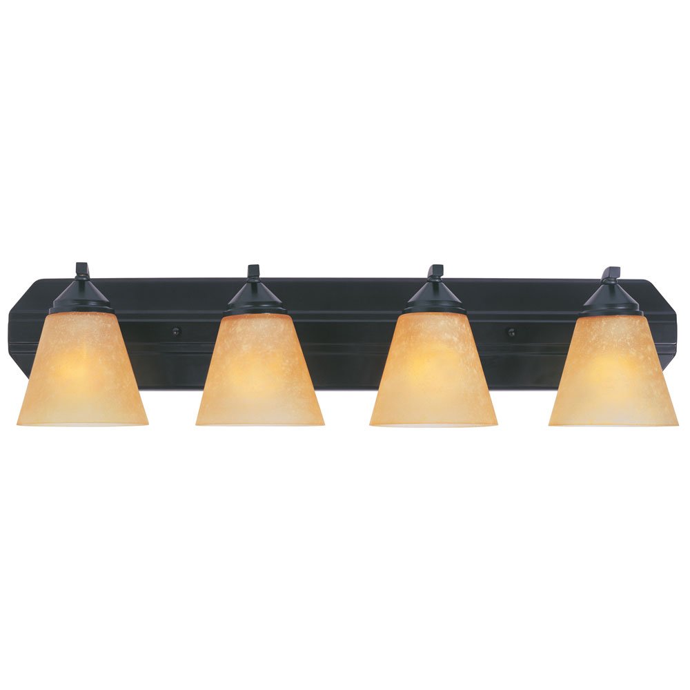 Designers Fountain 4 Light Bath Bar in Oil Rubbed Bronze with Goldenrod