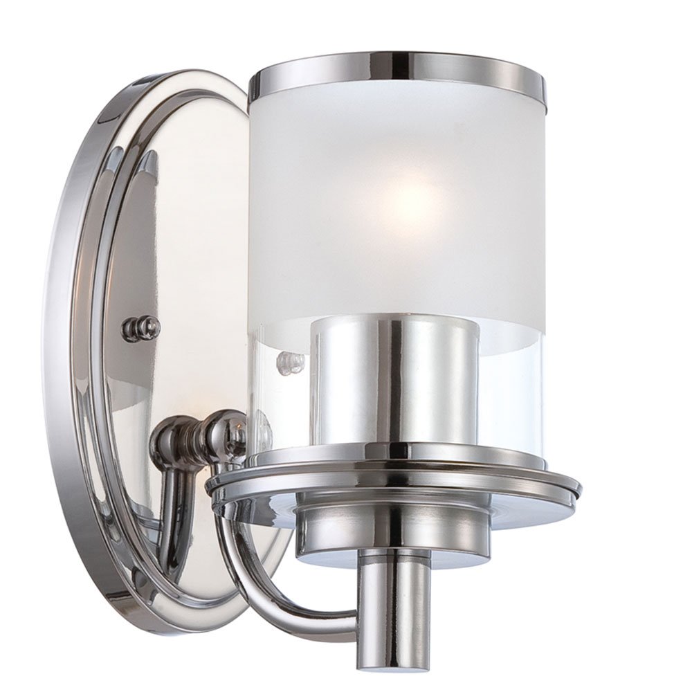 Designers Fountain Wall Sconce in Chrome with Sand/Clear