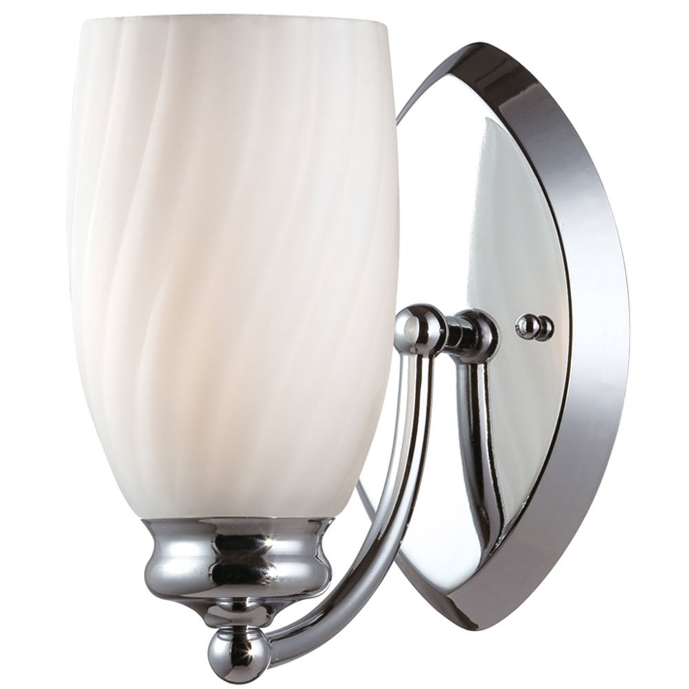 Designers Fountain Wall Sconce in Chrome with Frosted White Inside