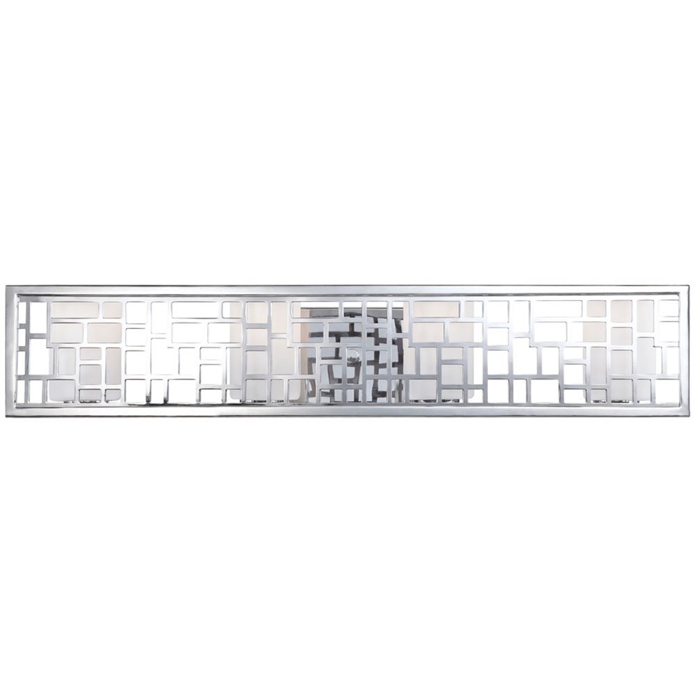 Designers Fountain 4 Light Bath Bar in Chrome with Frosted White Inside