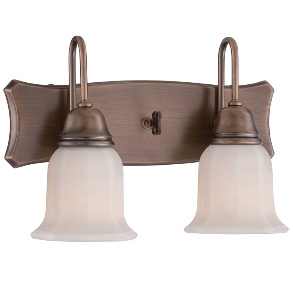 Designers Fountain 2 Light Wall Sconce in Old Satin Brass with White Opal