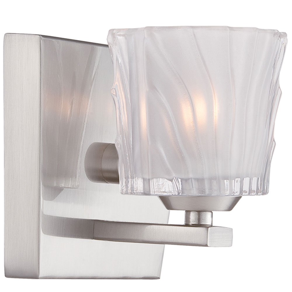 Designers Fountain Wall Sconce in Satin Platinum with Etched