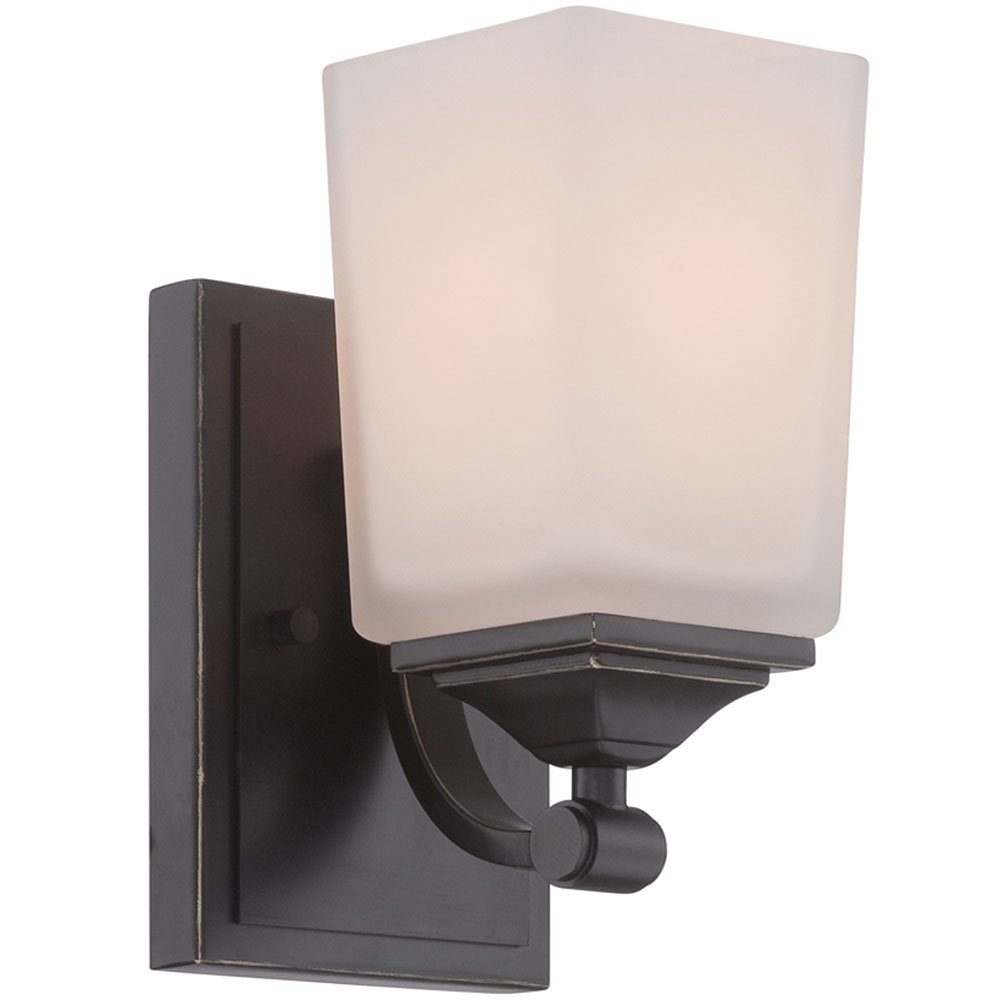 Designers Fountain Wall Sconce in Old English Bronze with White Opal